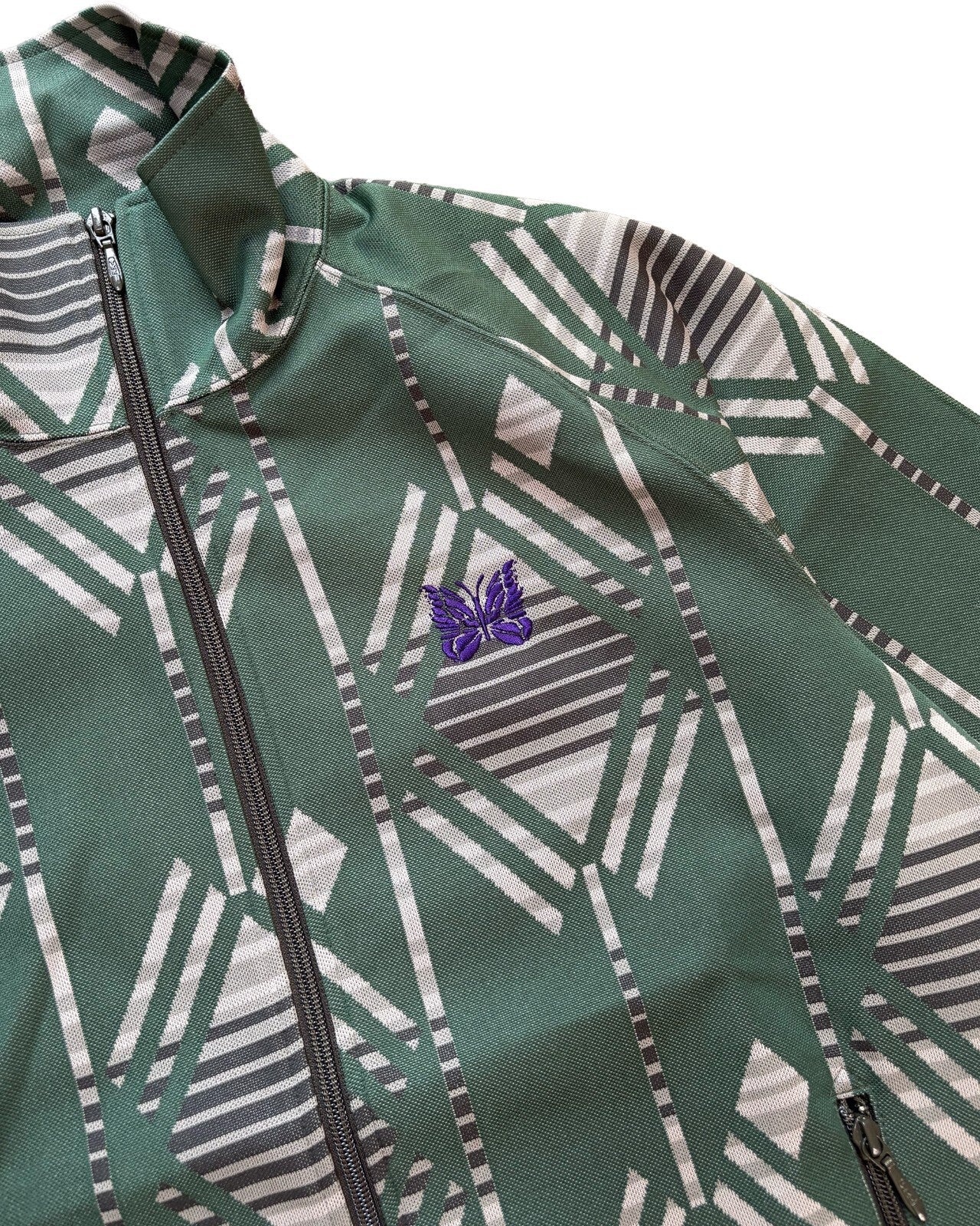 Needles Geometric Track Jacket Green Medium