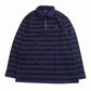 Burberry Golf Half-Zip Striped Polo Shirt • Long Sleeve • Purple • Size L