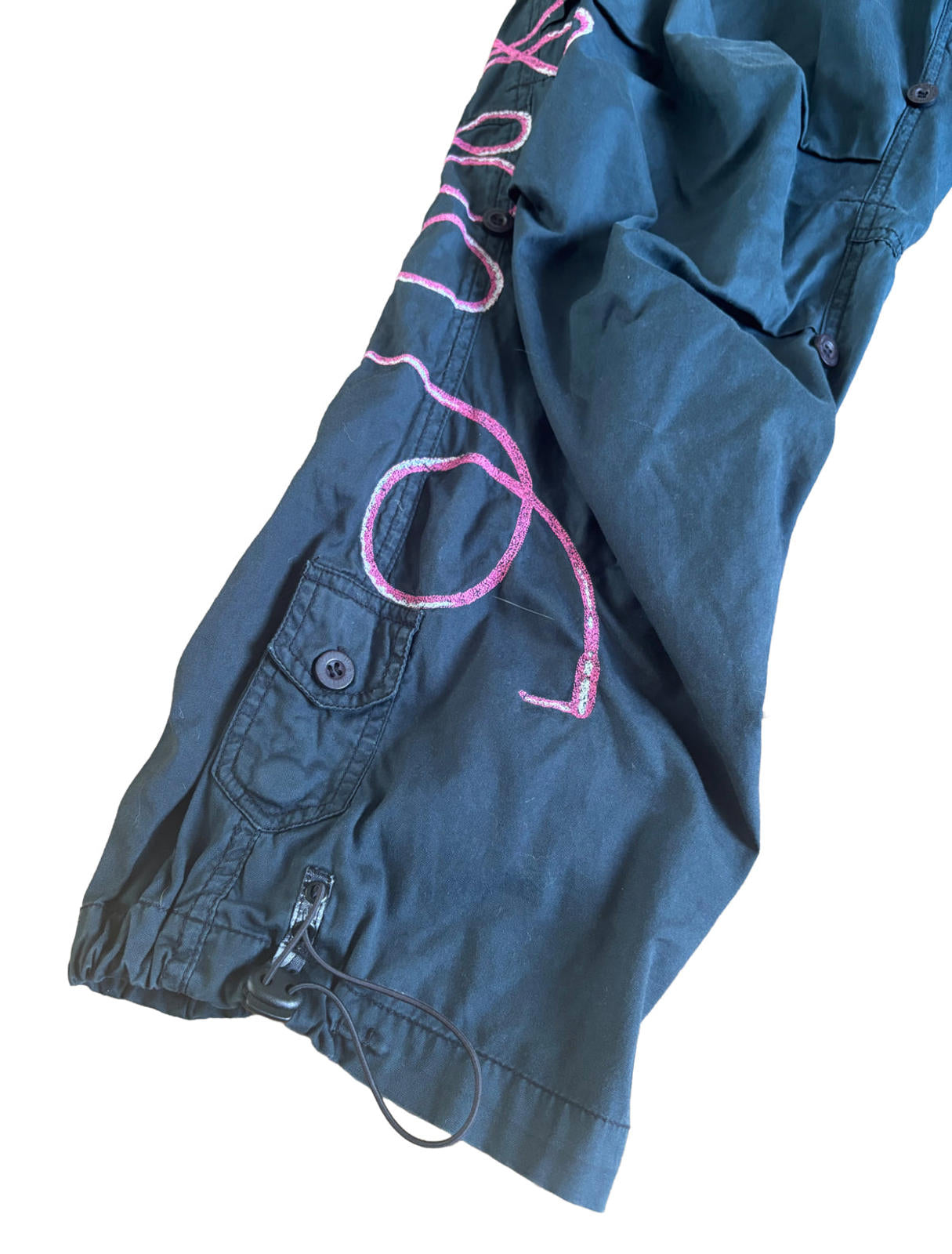 Maharishi Black Snopants Pink Embroidery Small