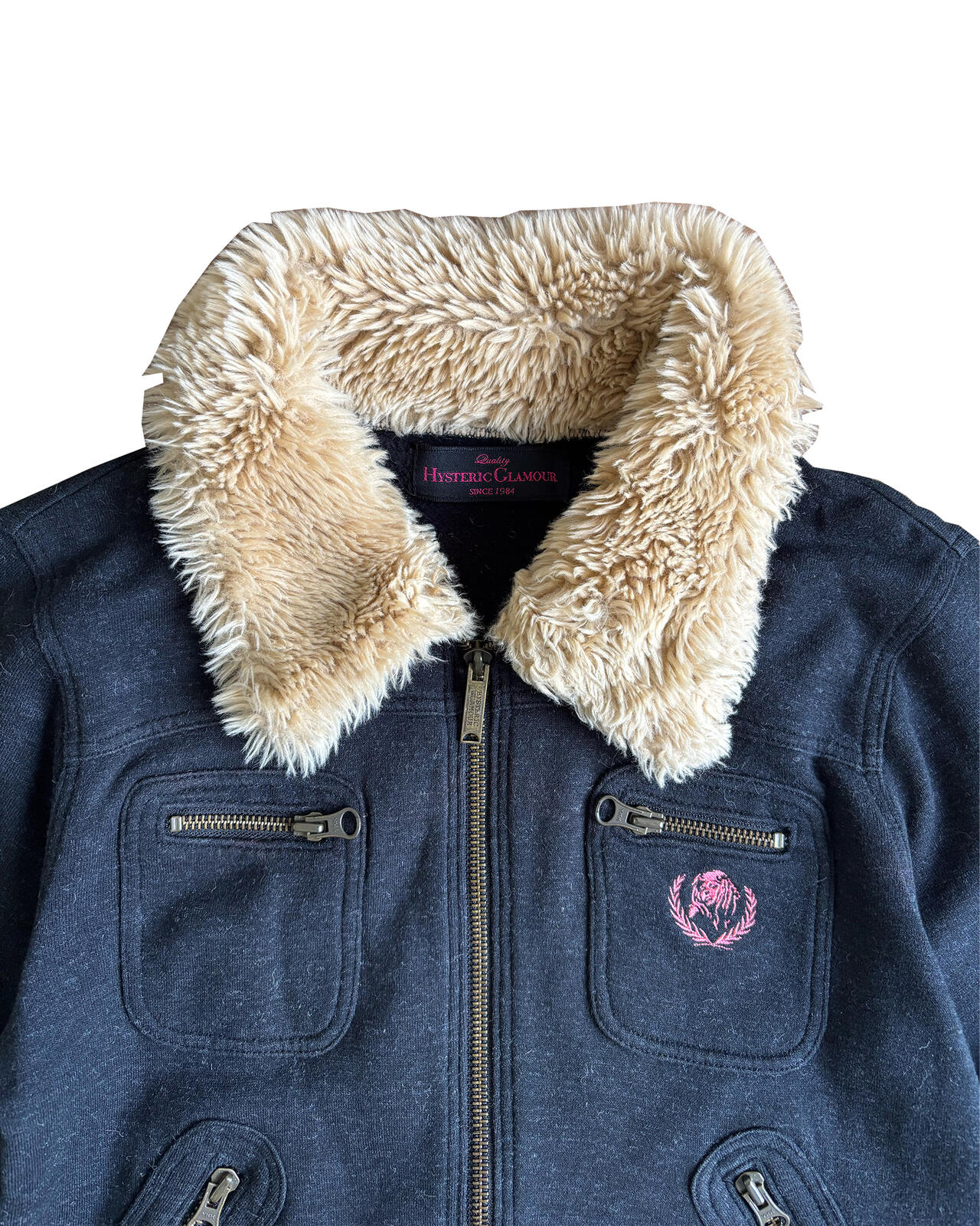 Hysteric Glamour Fur Trim Zip Hoodie Womens S