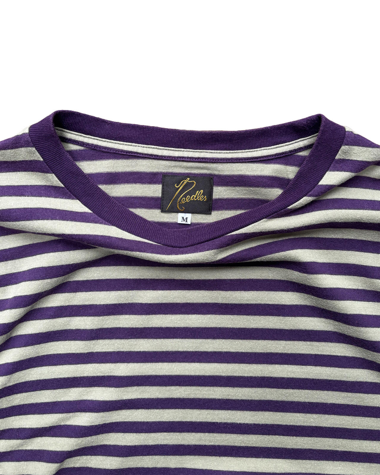 Needles Striped Pocket Tee Purple Medium