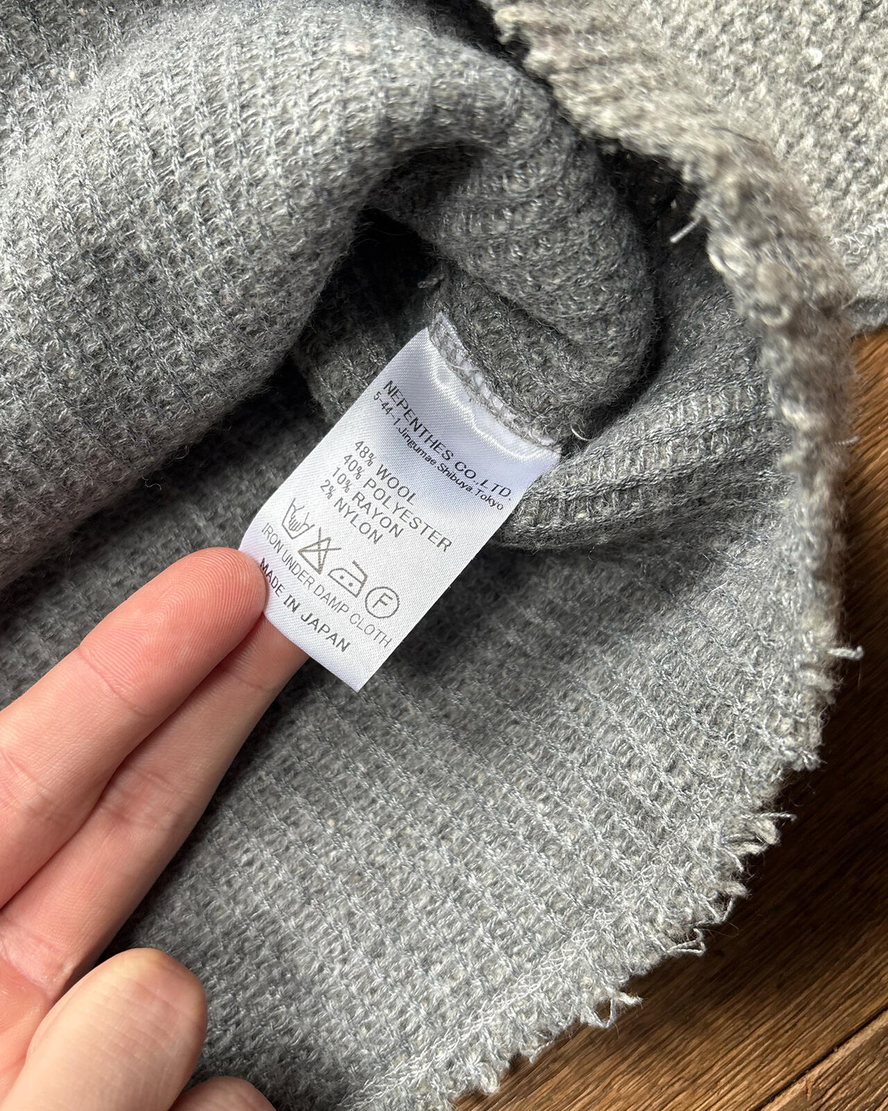 Needles Wool Knit Sweater Grey Medium
